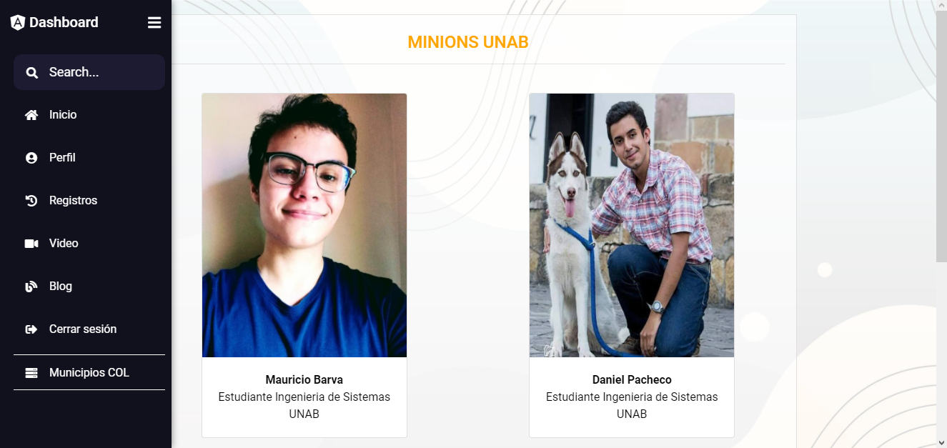 Menú Dash Web