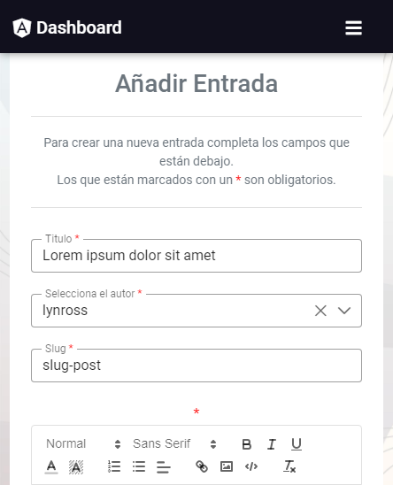 Crear entrada movil