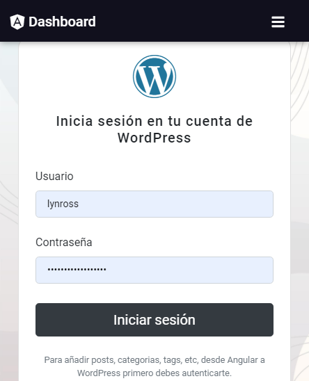 Sesion WordPress Móvil